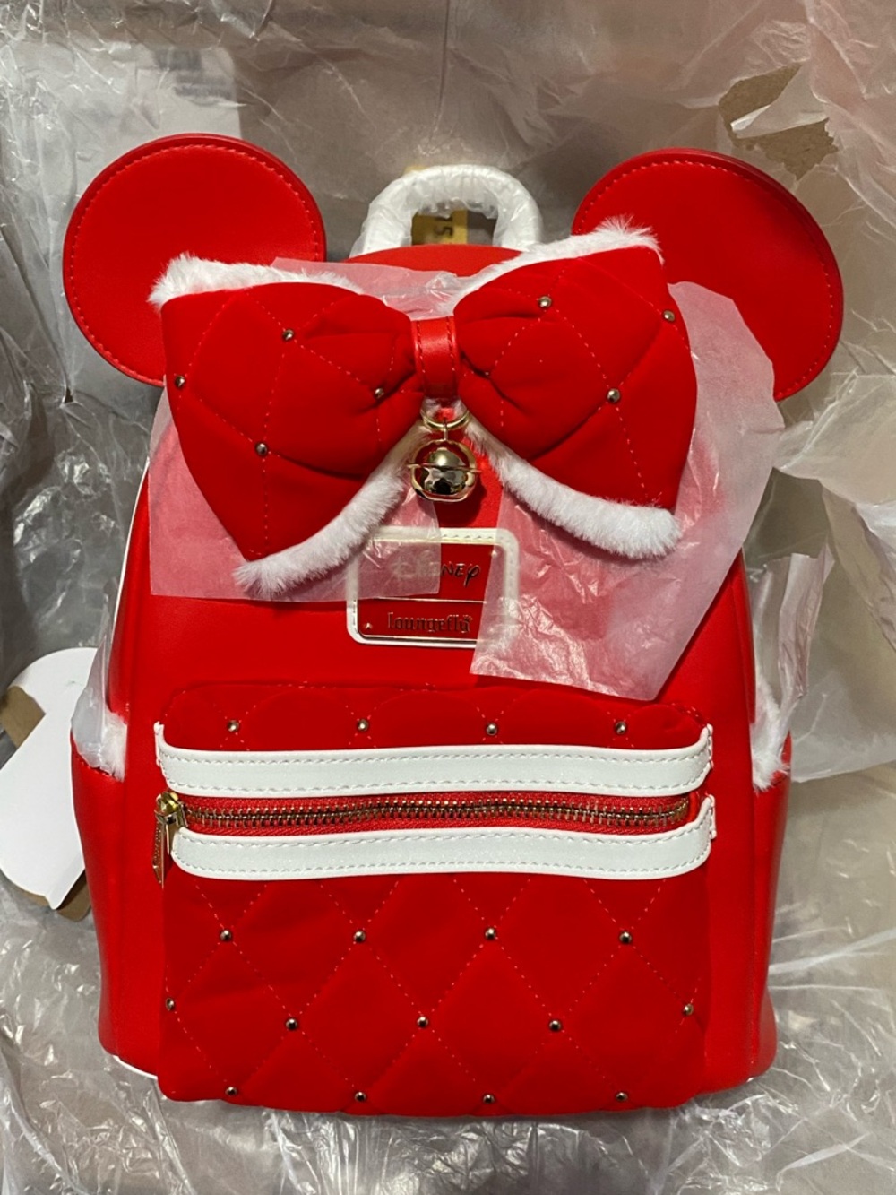 DISNEY Minnie Mouse Christmas Santa Suit Cosplay Loungefly Mini Backpack
